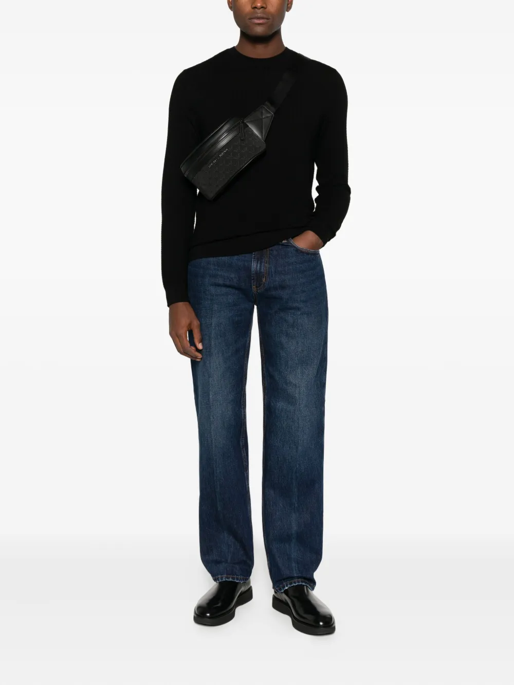 Emporio Armani textured crew-neck sweater | Knitted Sweaters | Image 2