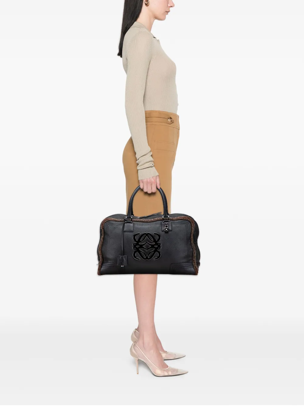 Loewe Pre-Owned 2006 Shearling Trimmed Calfskin Amazona 44 travel bag | Pre-Owned | Image 2