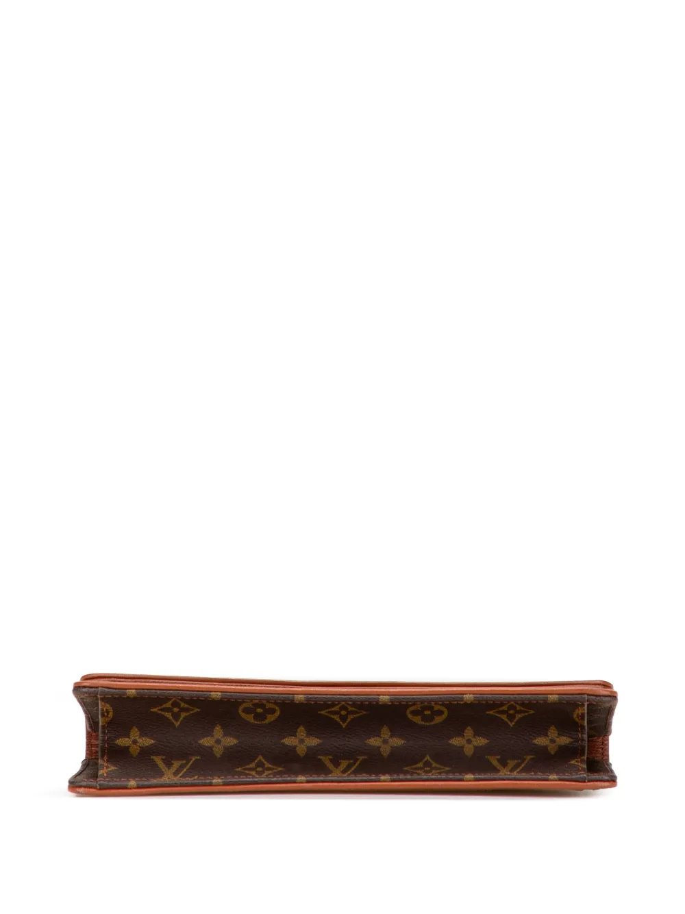 Pre-owned Louis Vuitton 1990 Monogram Pochette Dame Pm Clutch Bag In Brown