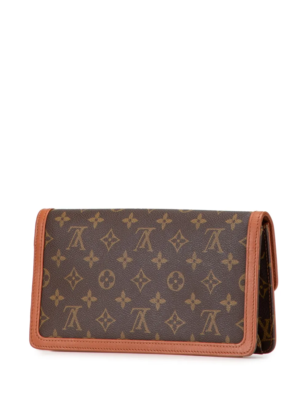 Pre-owned Louis Vuitton 1990 Monogram Pochette Dame Pm Clutch Bag In Brown