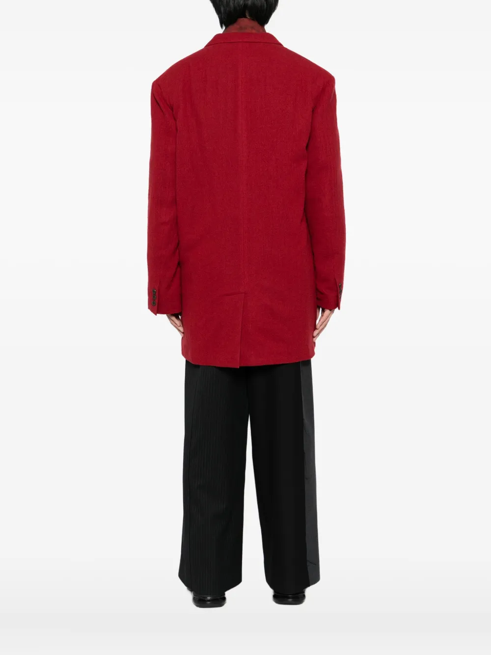 Yohji Yamamoto Jas met enkele rij knopen Rood