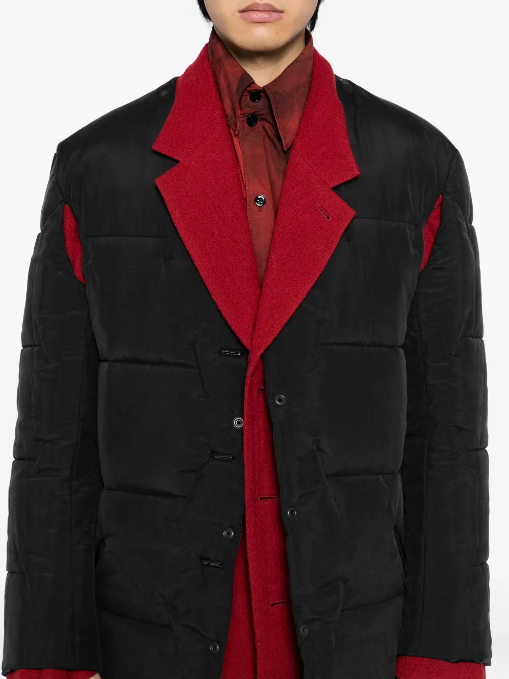 Yohji Yamamoto Jas met enkele rij knopen Rood