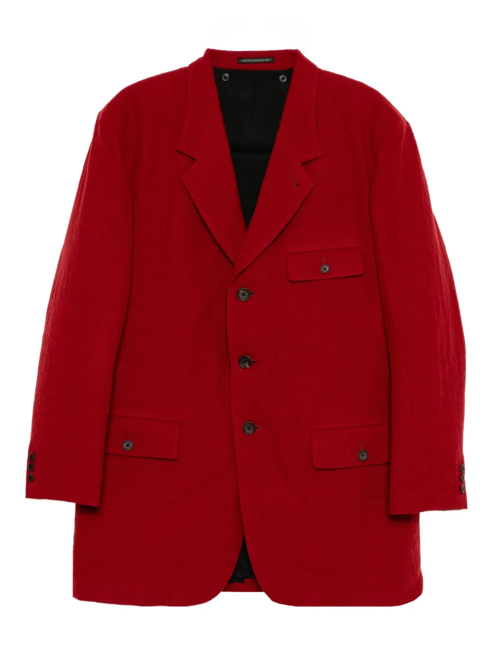 Yohji Yamamoto single-breasted coat | Red | Image 1