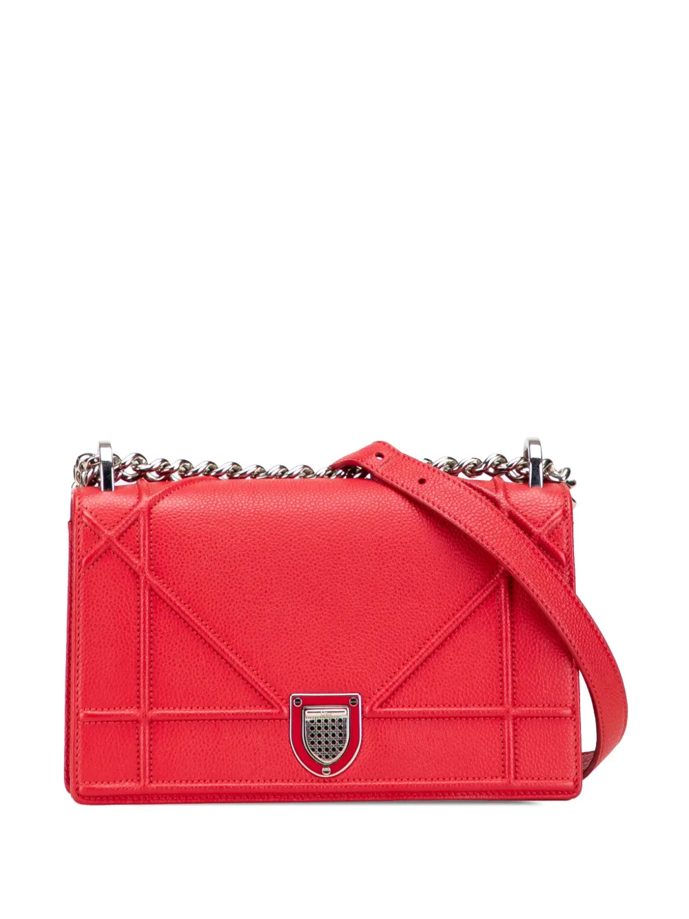 Christian Dior Pre-Owned 2016 スモール グレインカーフ ディオラマ フラップ ショルダーバッグ - レッド Christian Dior Pre-Owned 2016 スモール グレインカーフ ディオラマ フラップ ショルダーバッグ - レッド