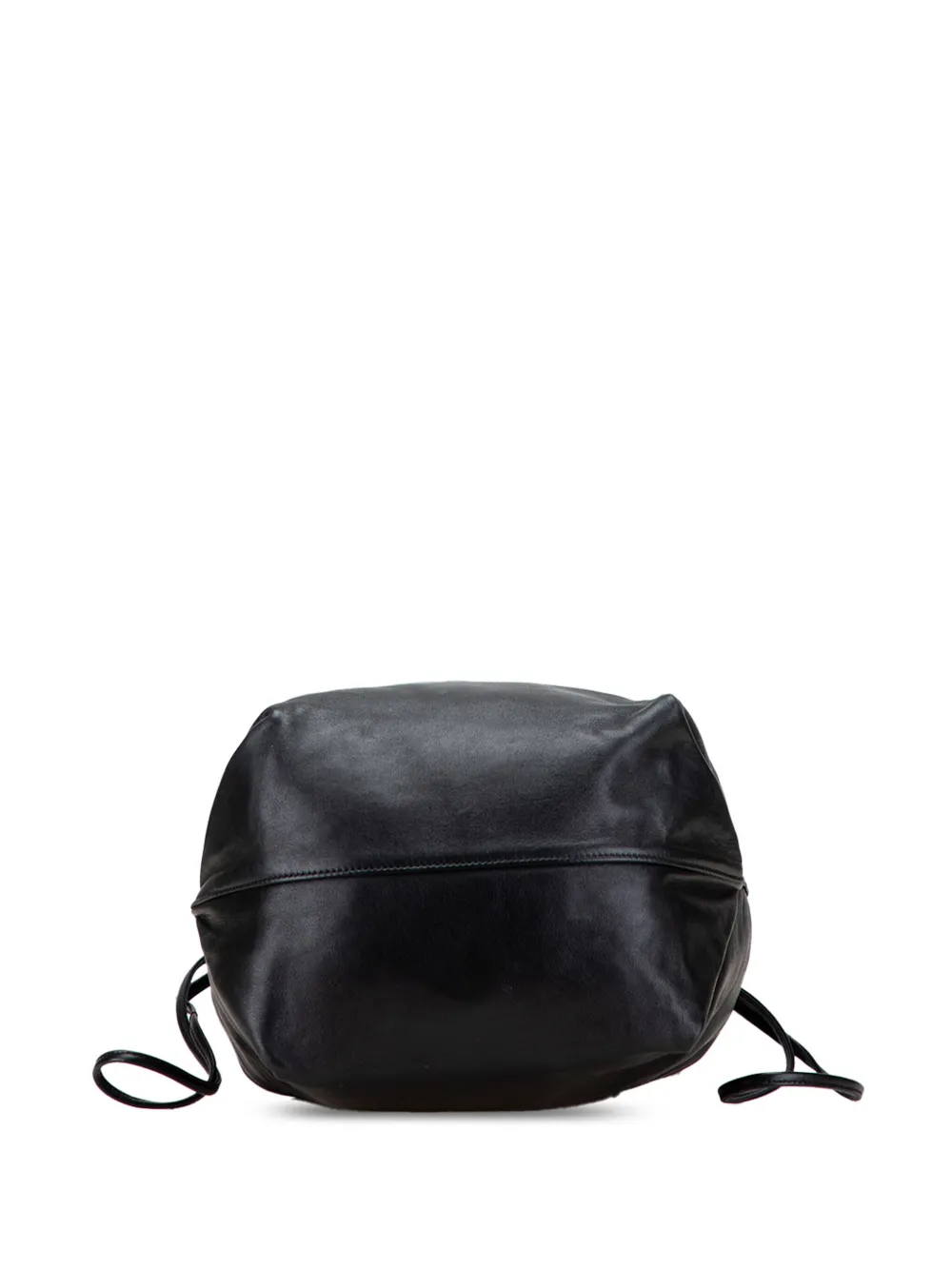 Pre-owned Saint Laurent 2018 Small Lambskin Teddy Bucket Bag In Black