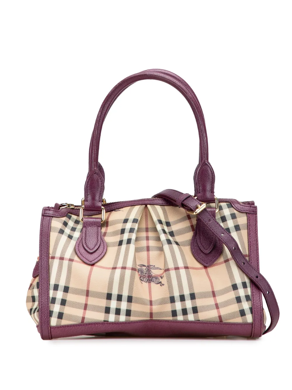 Burberry Pre-Owned 2000-2017 ヘイマーケットチェック コーテッドキャンバス ピルグリム サッチェルバッグ - Burberry Pre-Owned 2000-2017 ヘイマーケットチェック コーテッドキャンバス ピルグリム サッチェルバッグ -