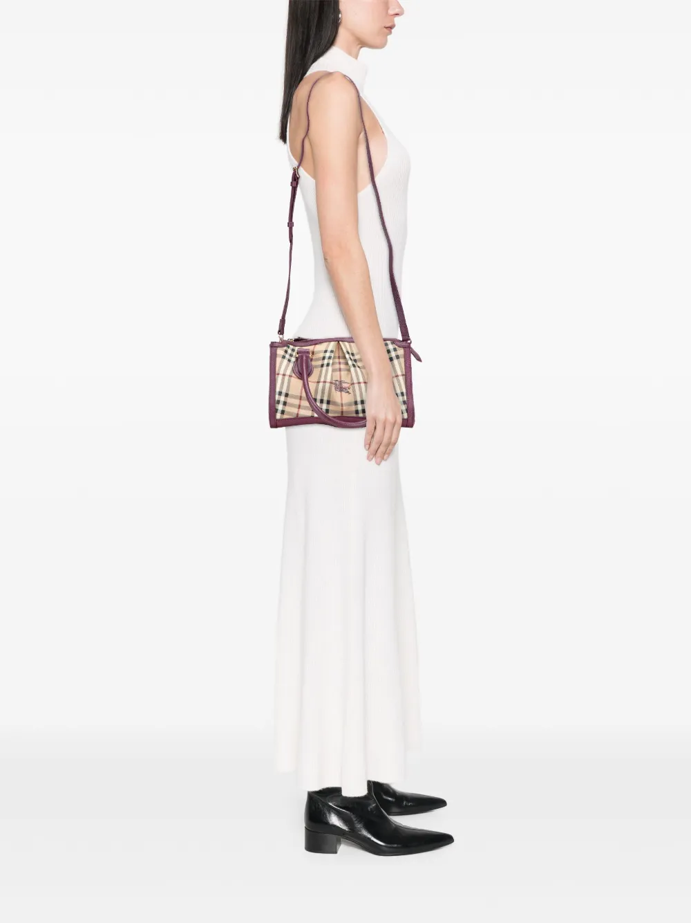 Burberry Pre-Owned 2000-2017 Haymarket Check Coated Canvas Pilgrim satchel | Pre-Owned | Image 2