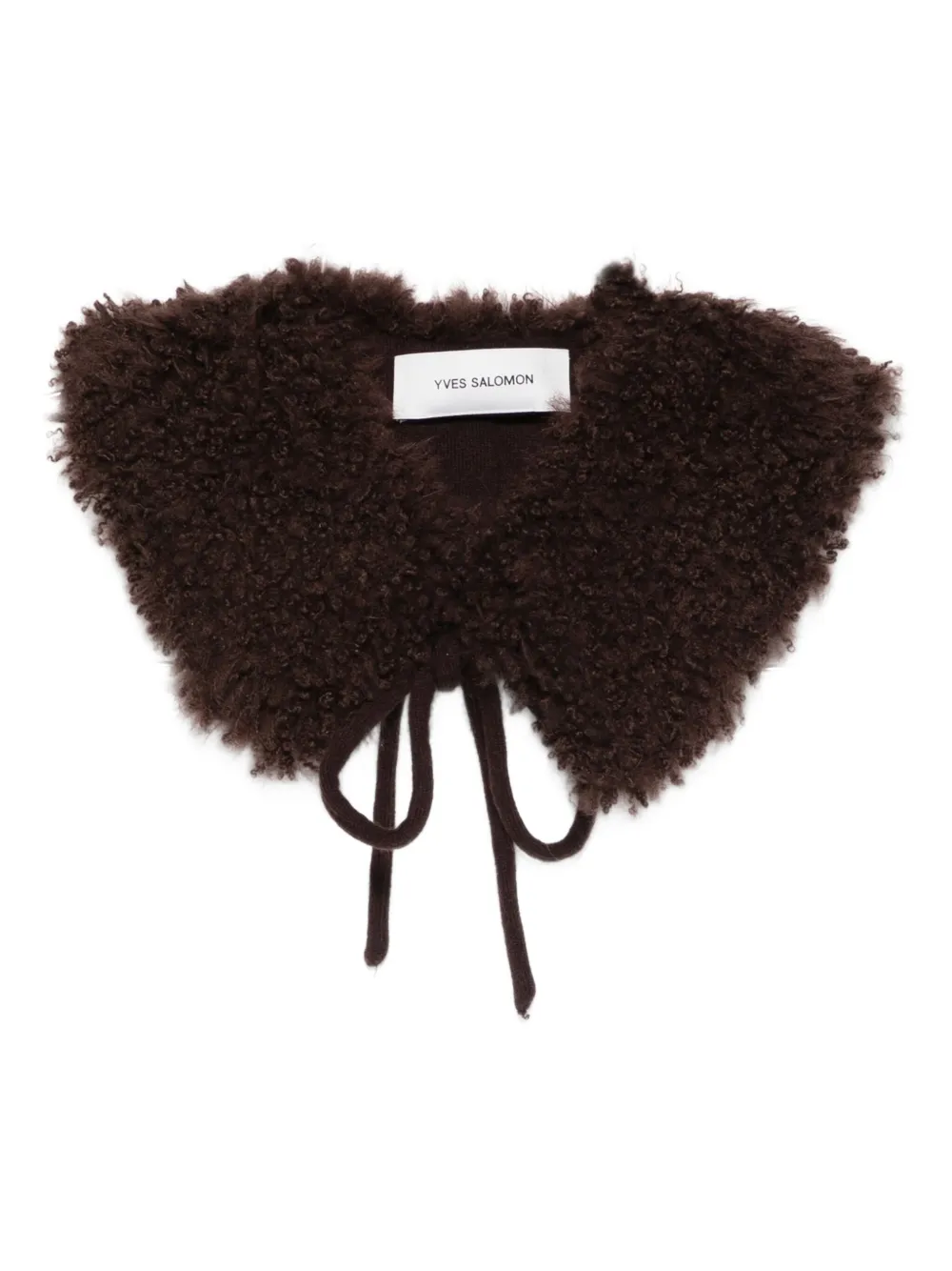 Yves Salomon Tie Detail Scarf In Brown