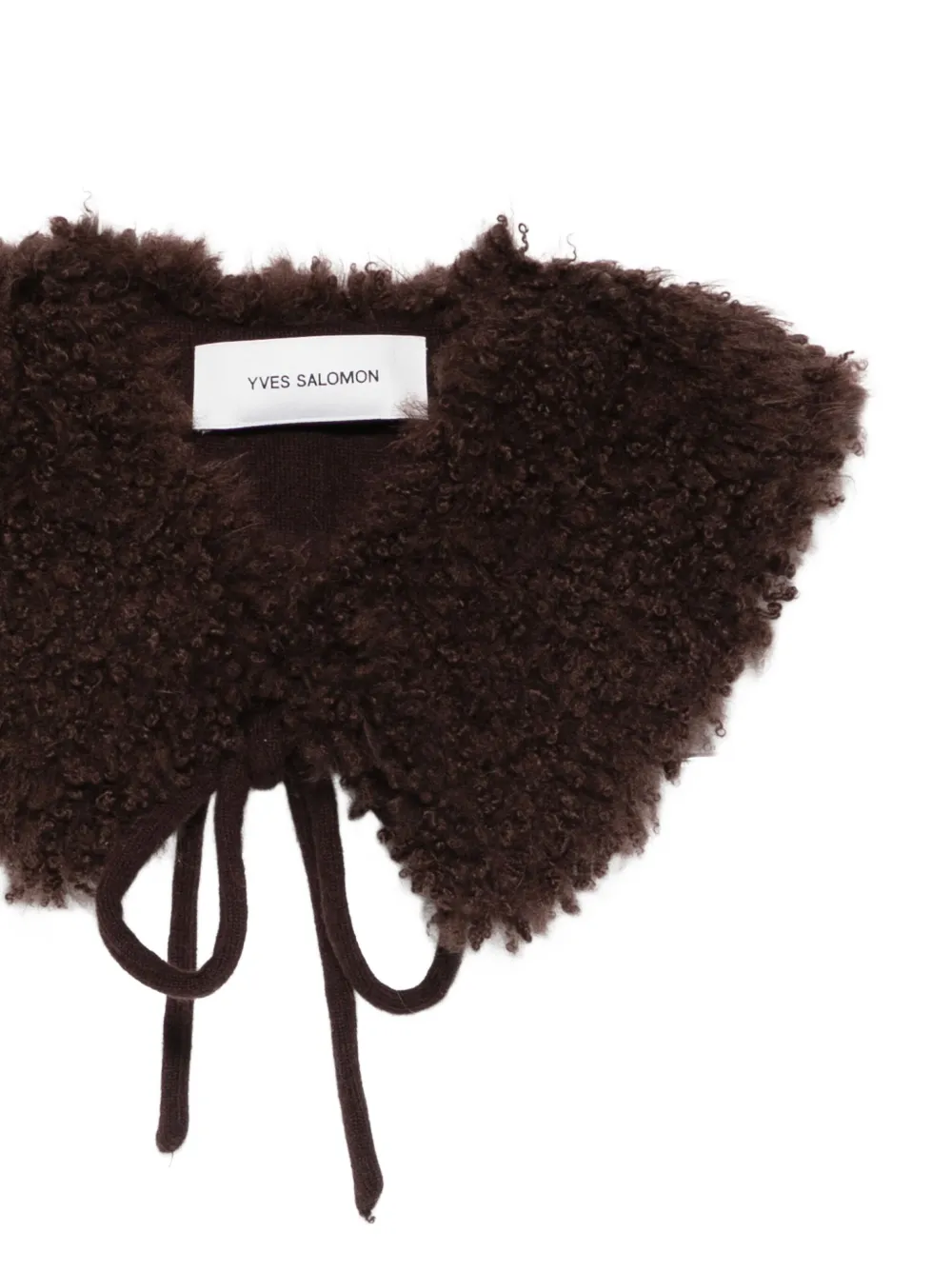 Yves Salomon Tie Detail Scarf In Brown