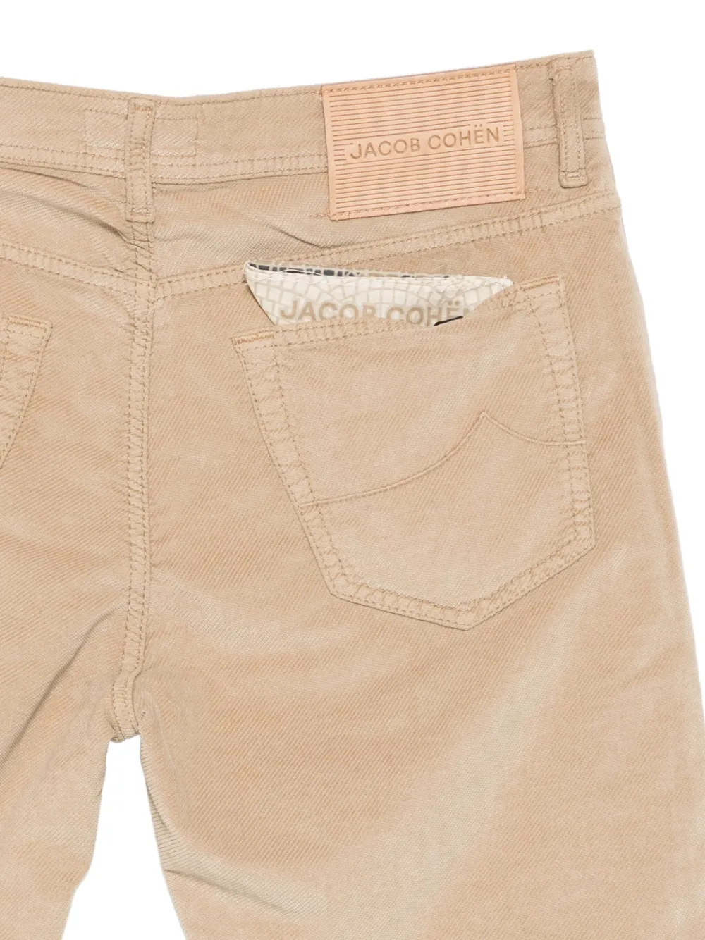 Jacob Cohën Ribfluwelen broek met zak Beige