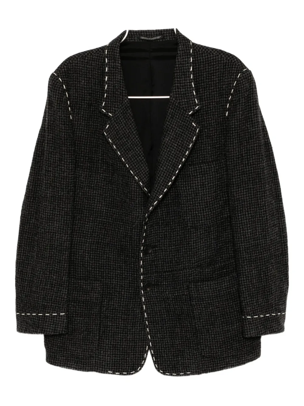Y's Wool Hand-stitch Blazer In Black