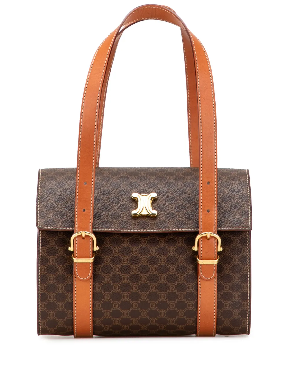 Celine Pre-Owned 1997 マカダム コーテッドキャンバス トリオンフ ブラゾン ハンドバッグ - ブラウン Celine Pre-Owned 1997 マカダム コーテッドキャンバス トリオンフ ブラゾン ハンドバッグ - ブラウン