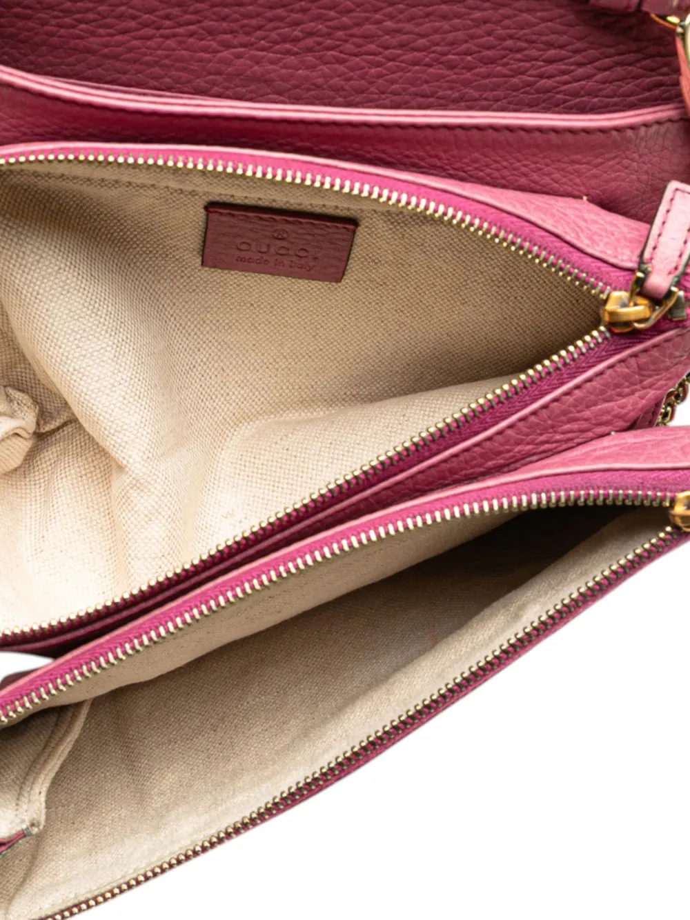 Pre-owned Gucci 2000-2015 Pebbled Calfskin Piston Broadway Evening Bag Shoulder Bag In Pink