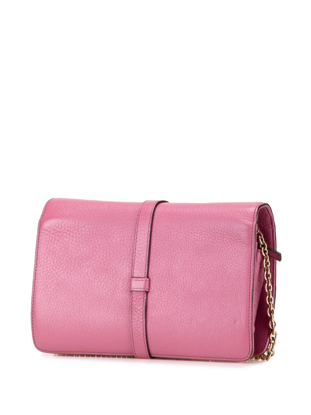 Pre-owned Gucci 2000-2015 Pebbled Calfskin Piston Broadway Evening Bag Shoulder Bag In Pink