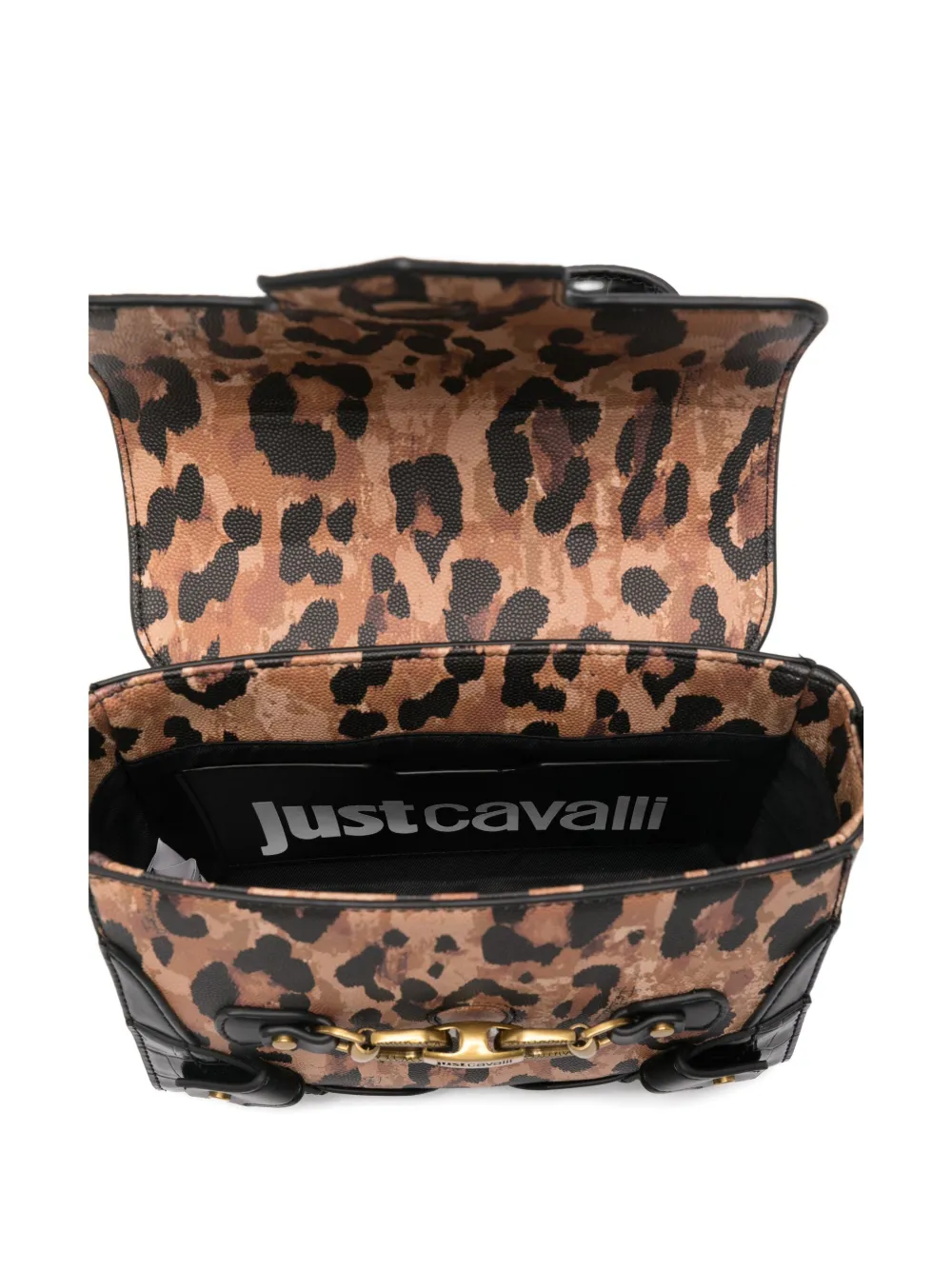 Just Cavalli Leopard-print Tote Bag In Black