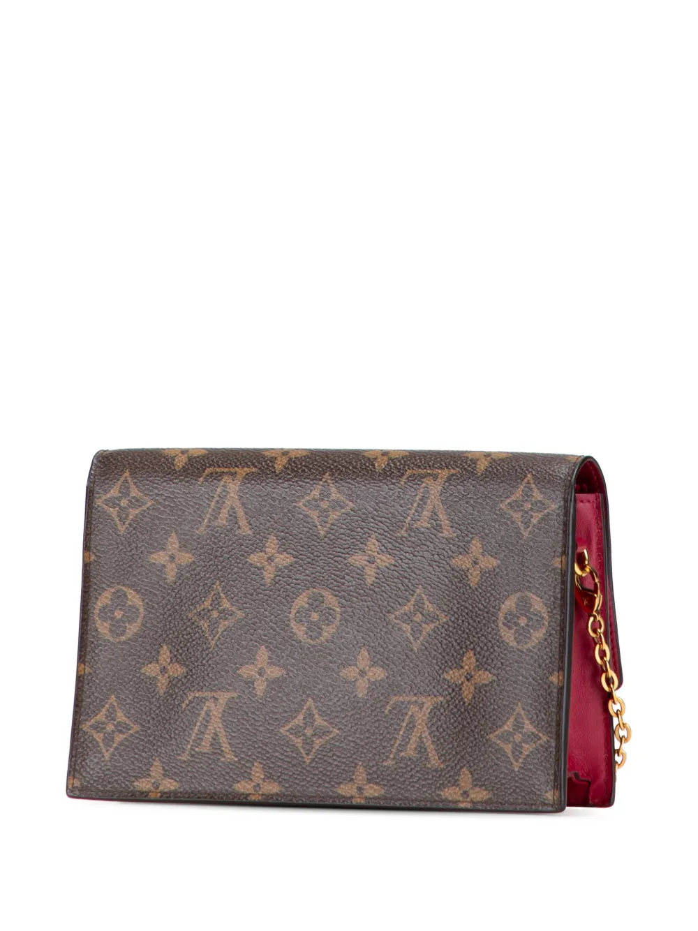 Pre-owned Louis Vuitton 2020 Monogram Flore Wallet On Chain Crossbody Bag In Brown
