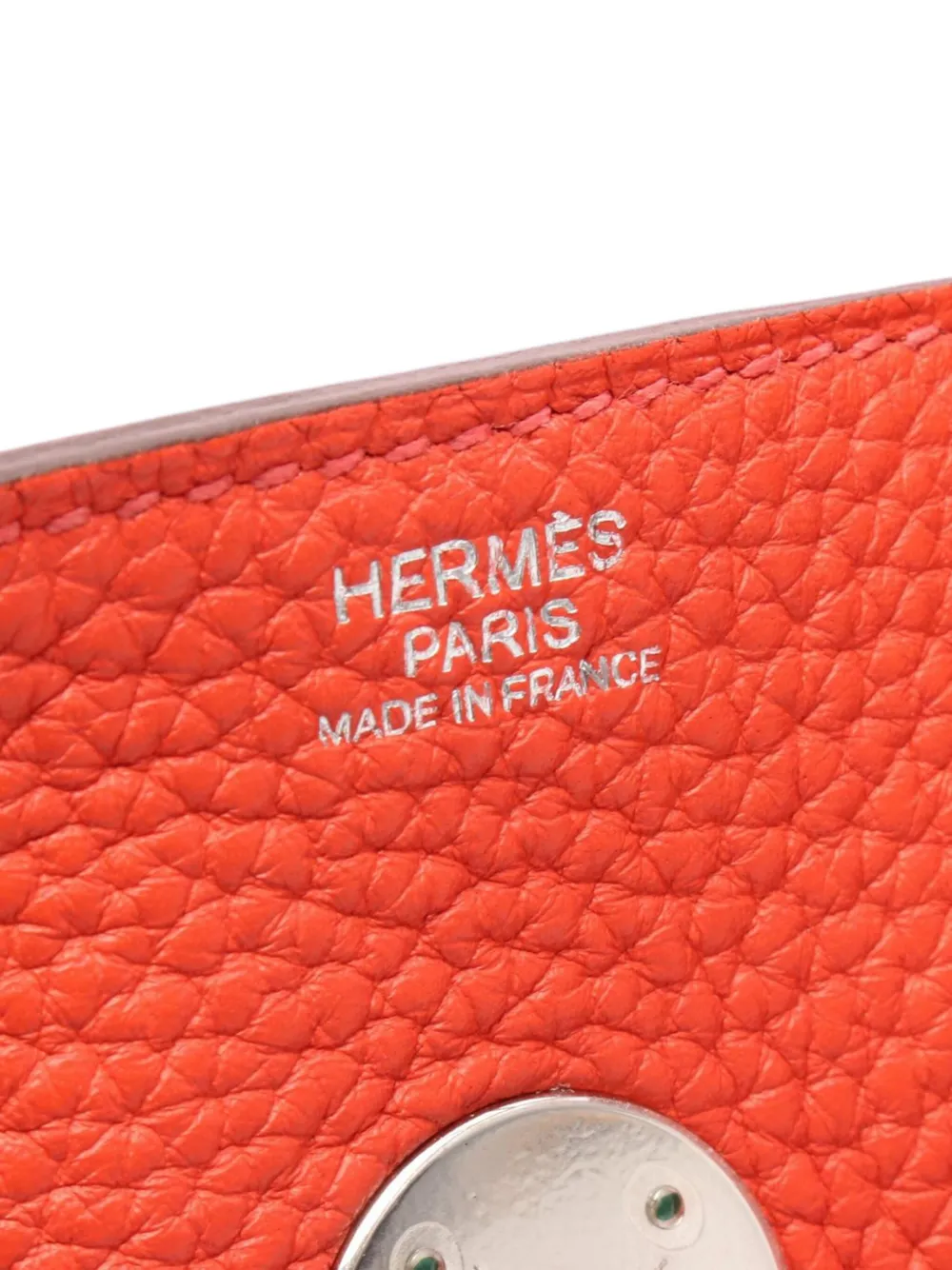 Pre-owned Hermes 2014 Clemence Lindy 34 Satchel In Red