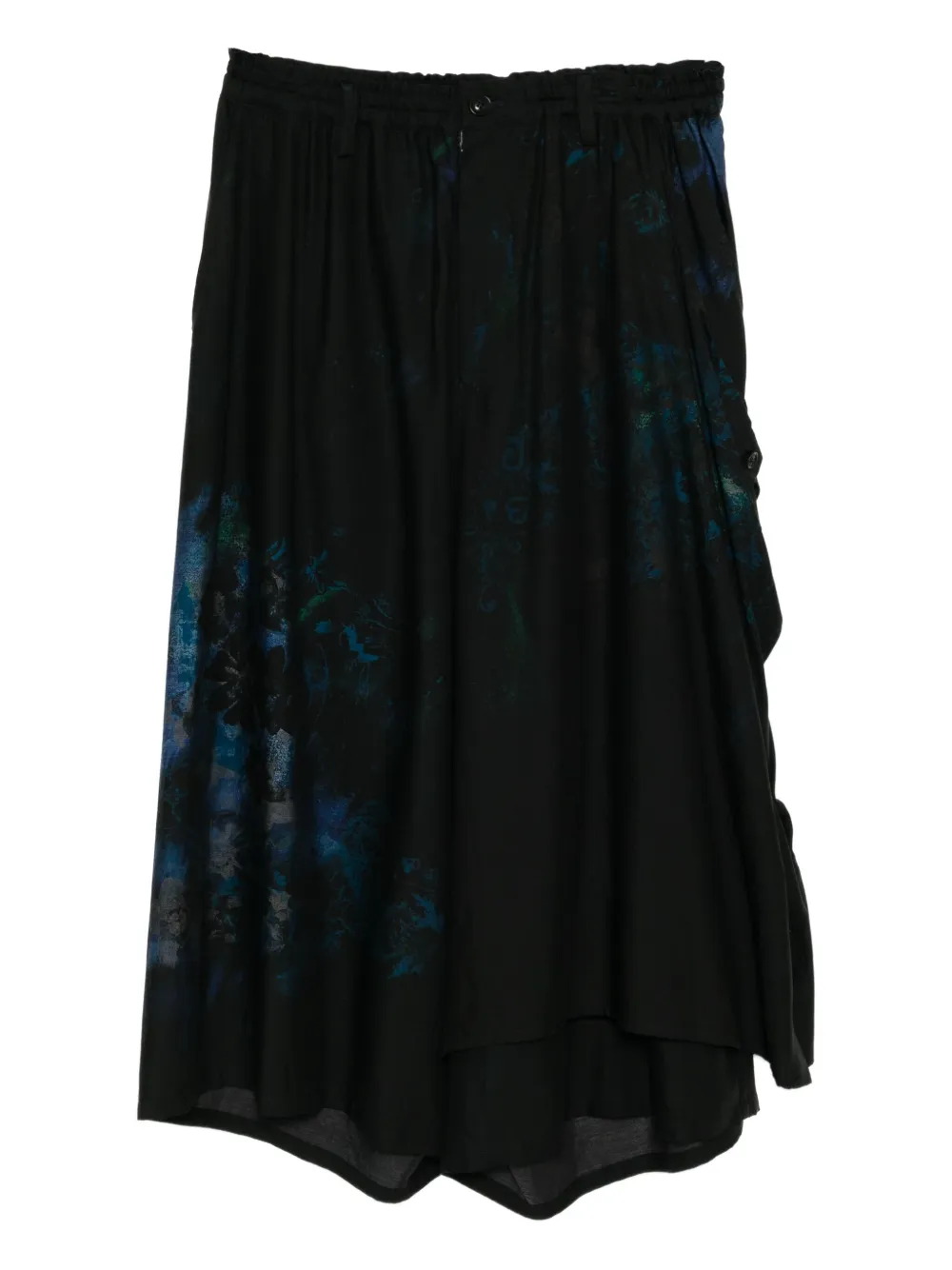 Y's floral-print trousers | Black | Image 1