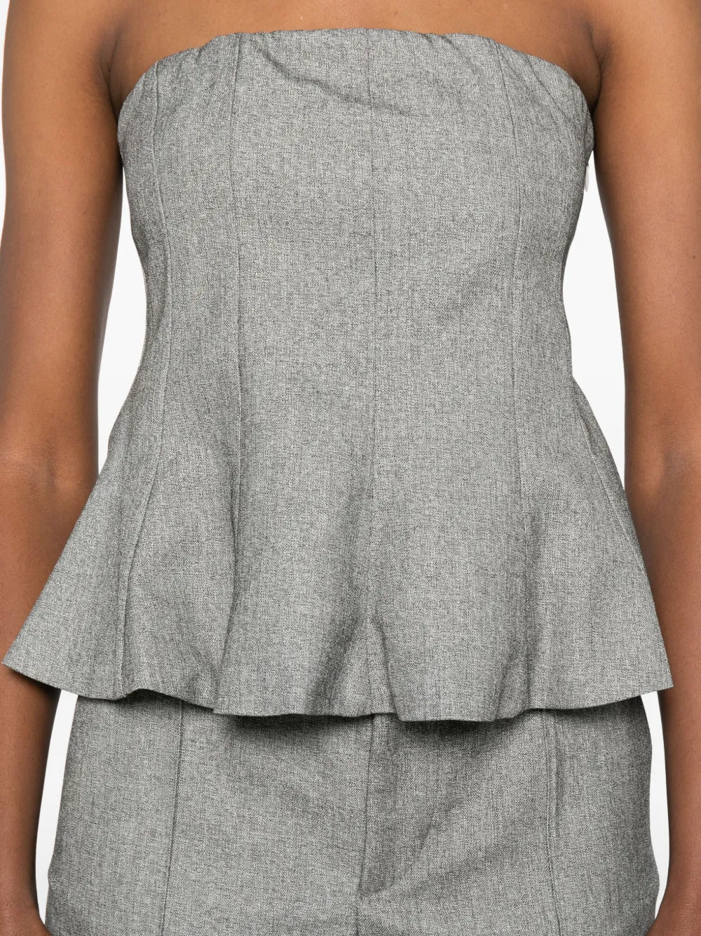 RAME Flared strapless top Grijs