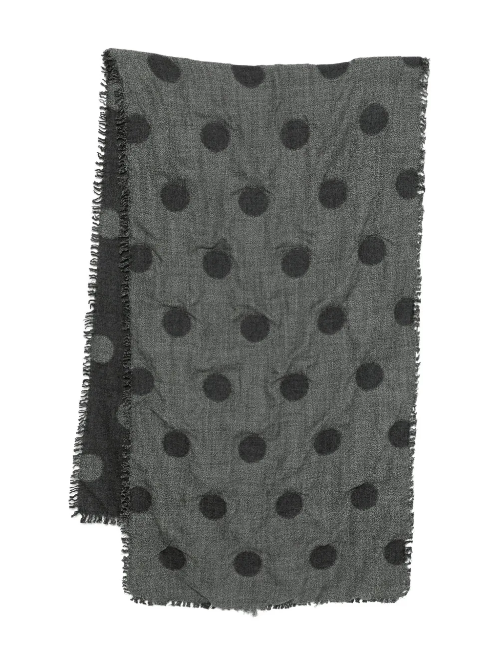 Y's Polka-dot Wool Scarf In Gray