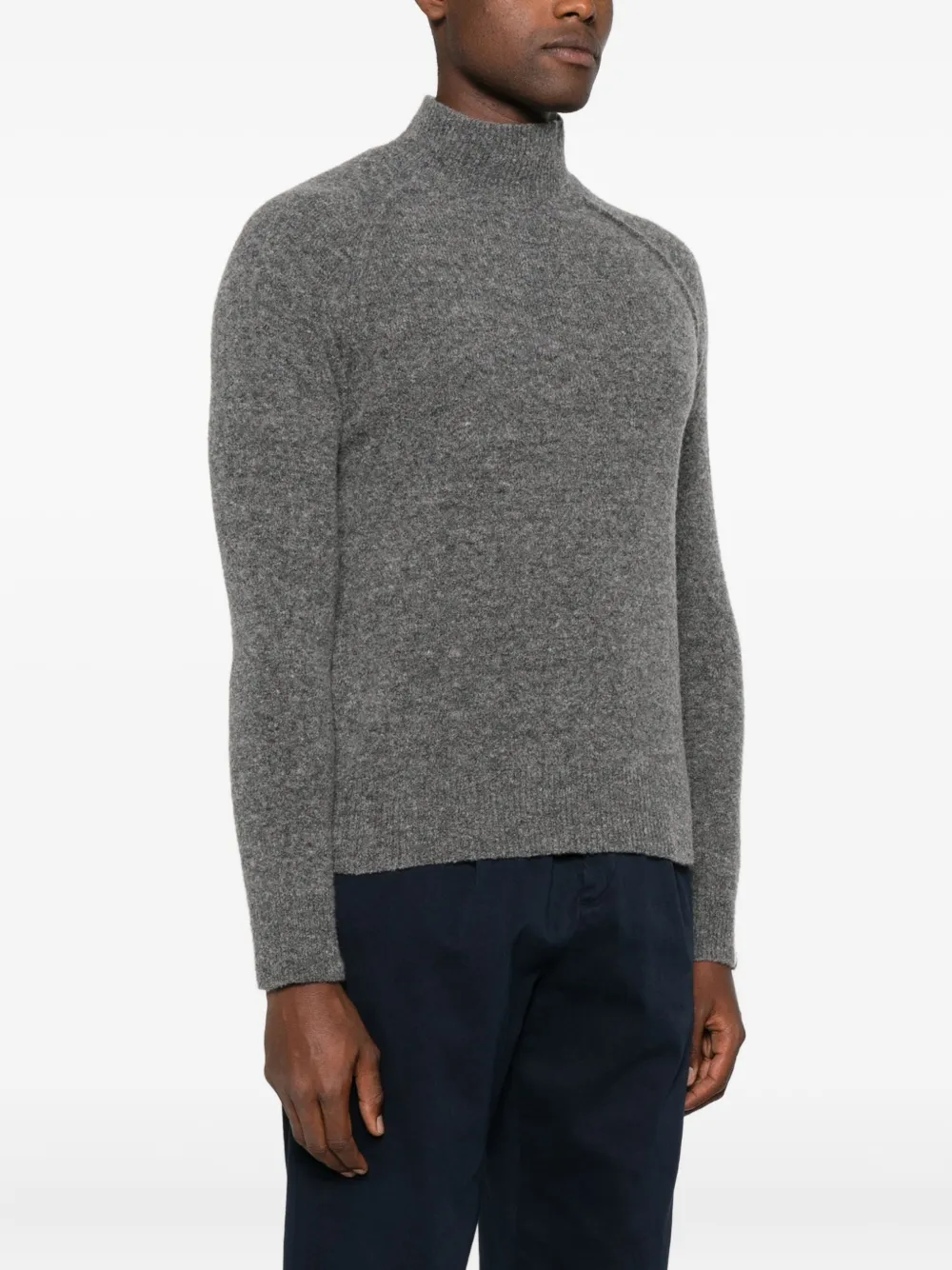 Alpha Studio High-neck Sweater In Gray