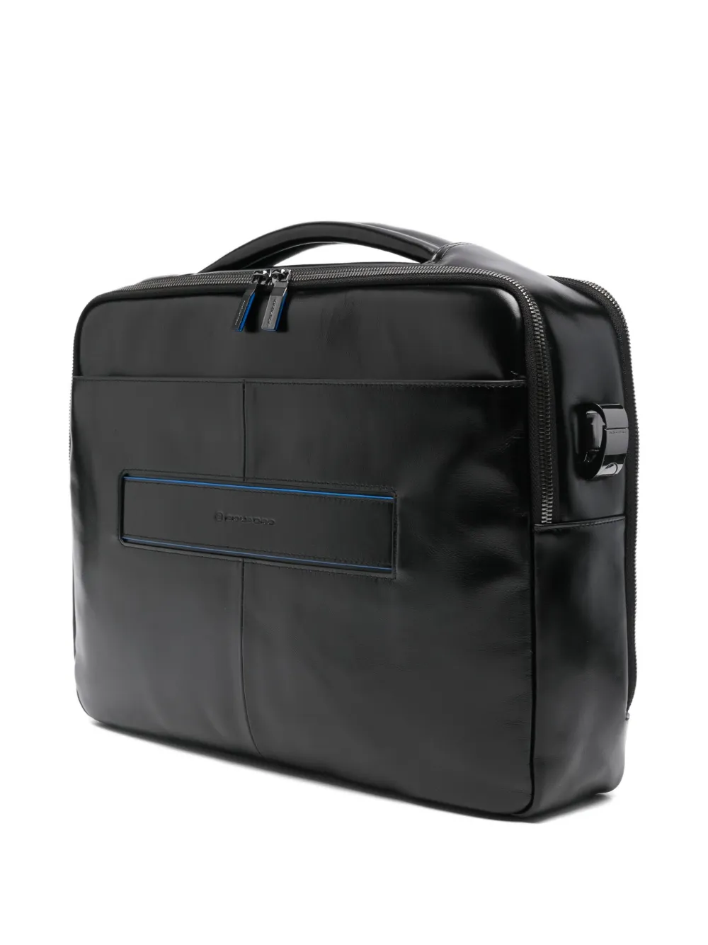 PIQUADRO leather laptop bag - Zwart