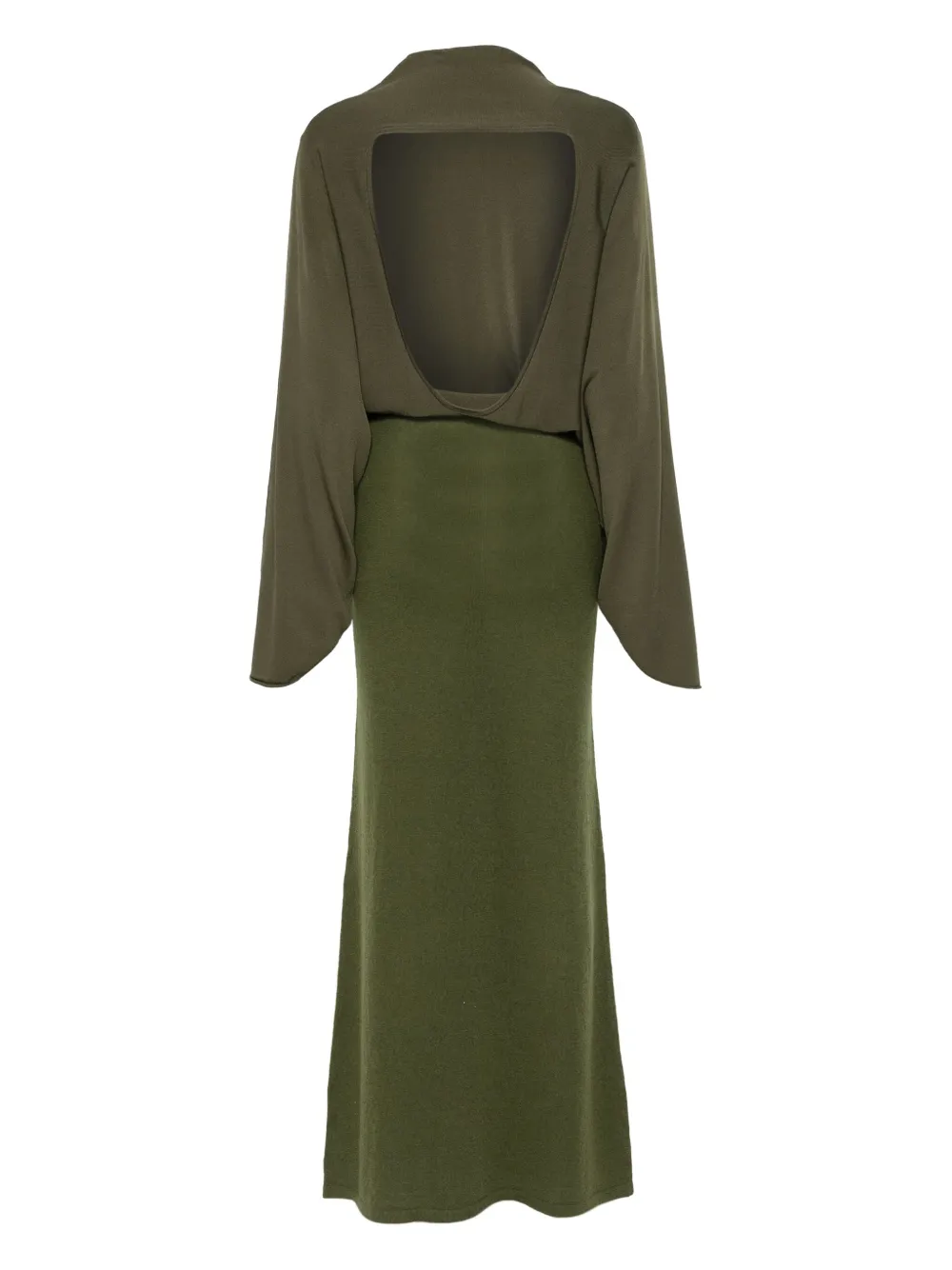 Aya Muse Long Sleeve Maxi Dress In Green