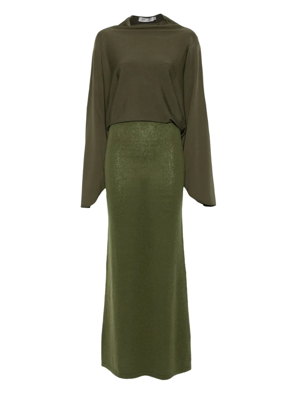 Aya Muse Long Sleeve Maxi Dress In Green
