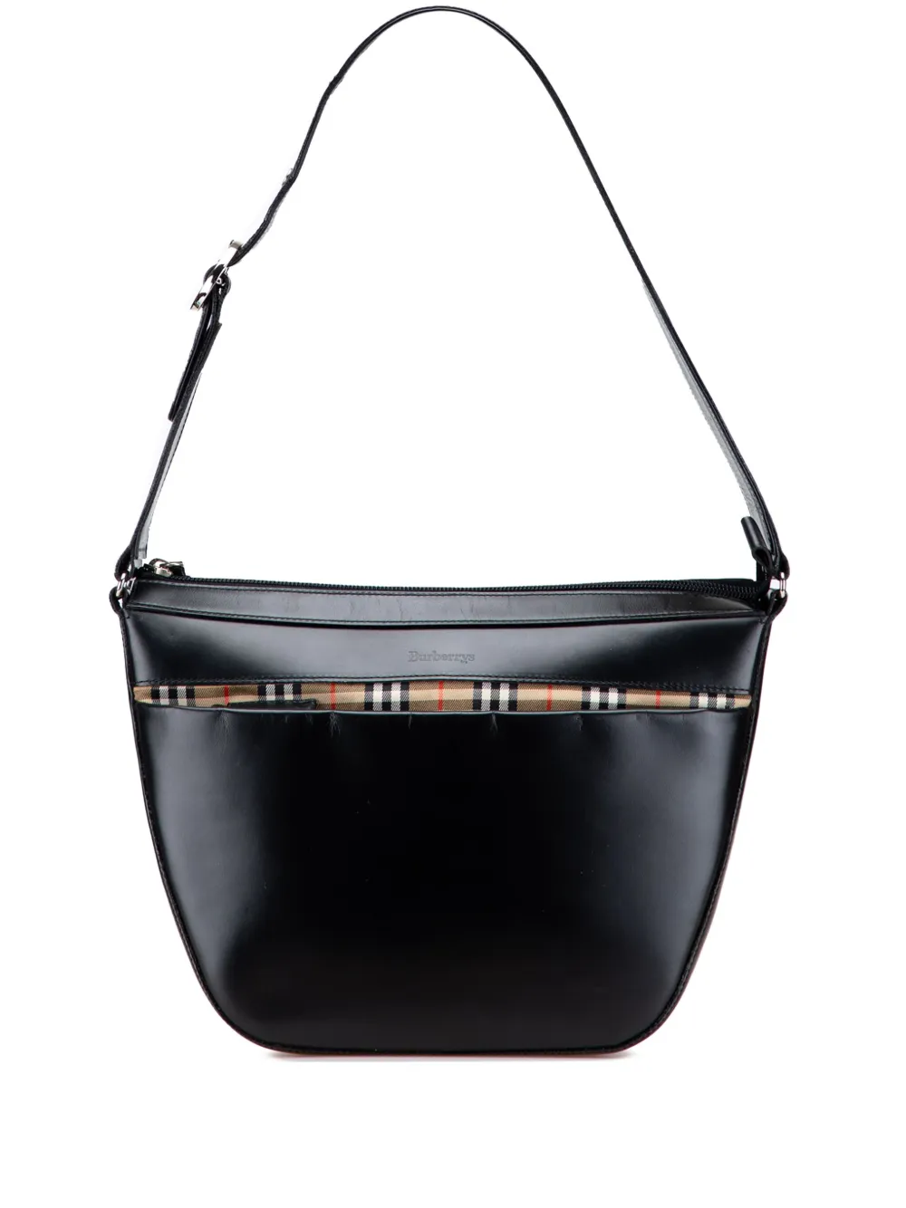 Burberry Pre-Owned 20th Century House Check Trimmed Leather shoulder bag | Black | Image 1