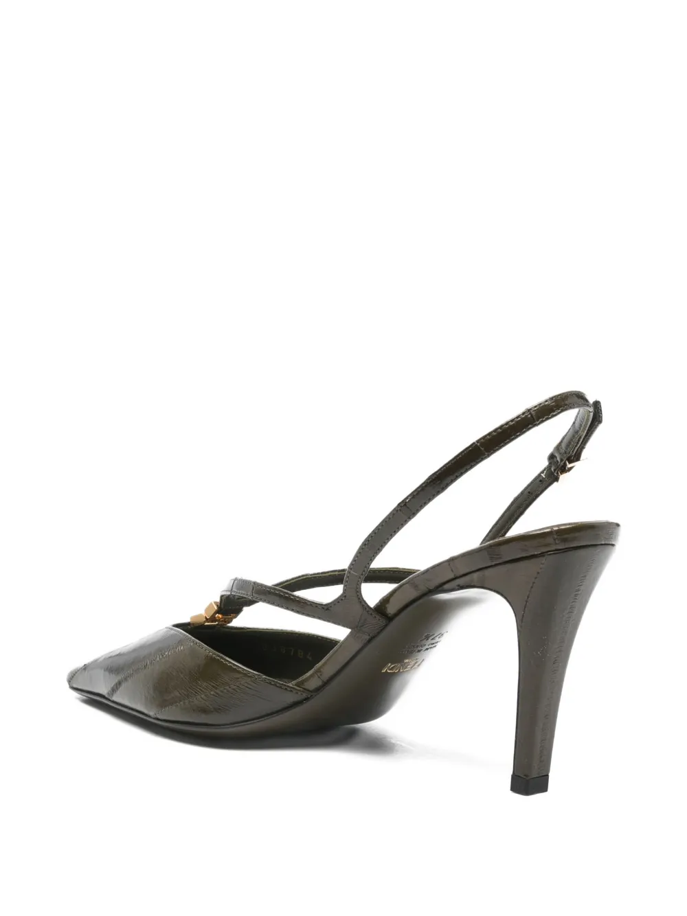 FENDI 85 mm FFold slingback pumps Groen