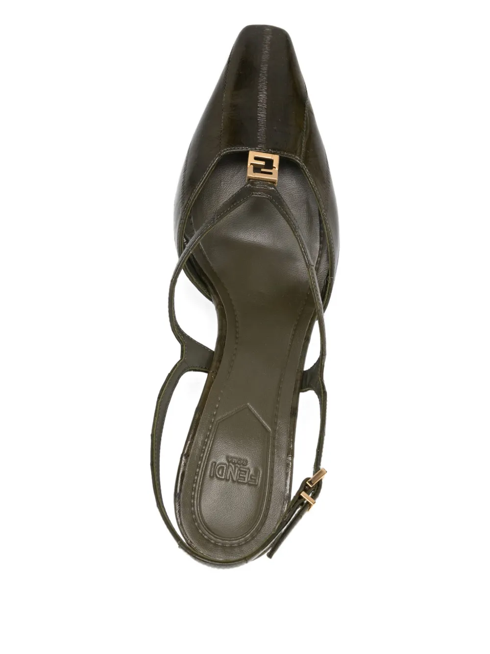 FENDI 85 mm FFold slingback pumps Groen