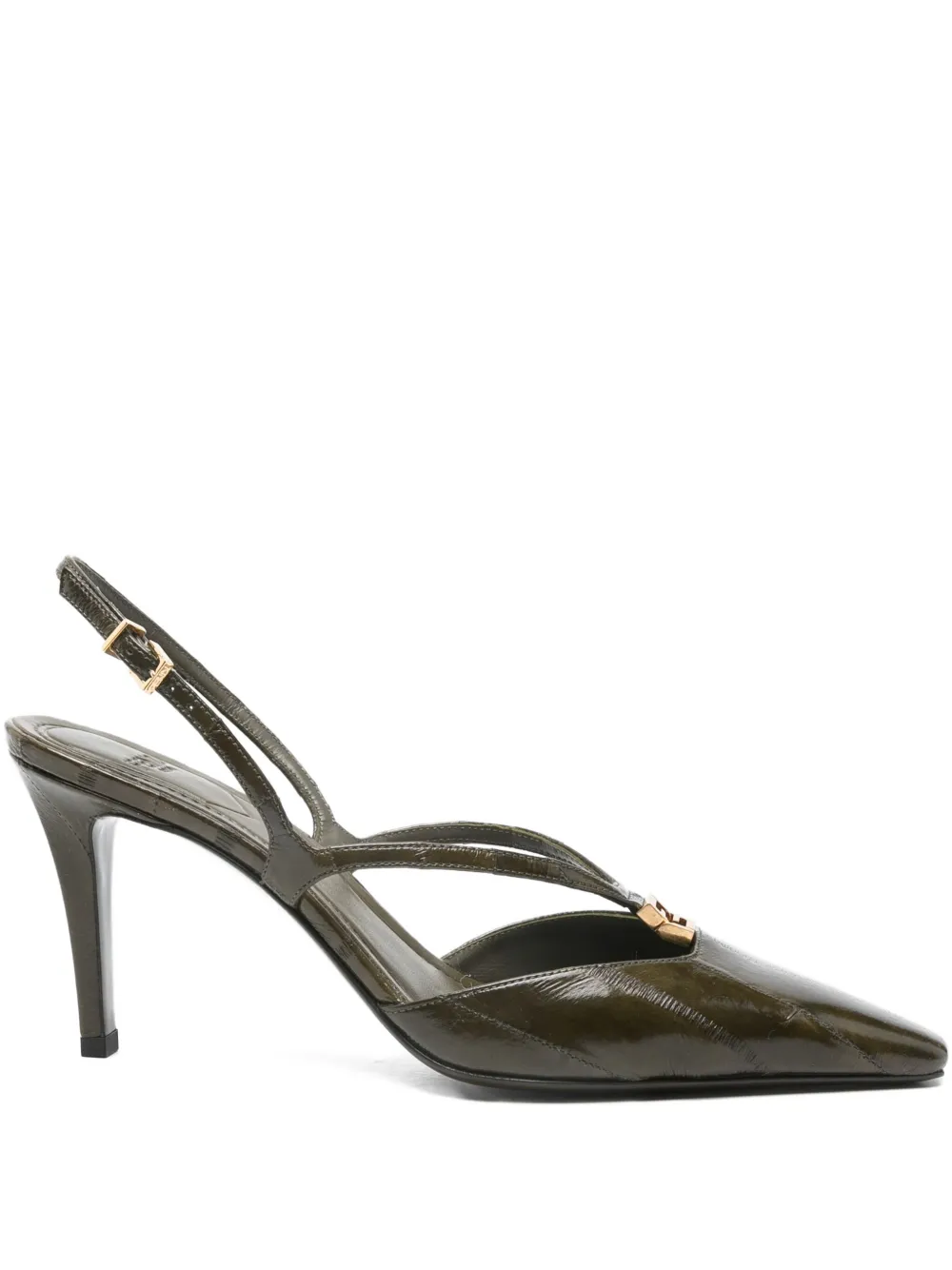 FENDI 85 mm FFold slingback pumps Groen
