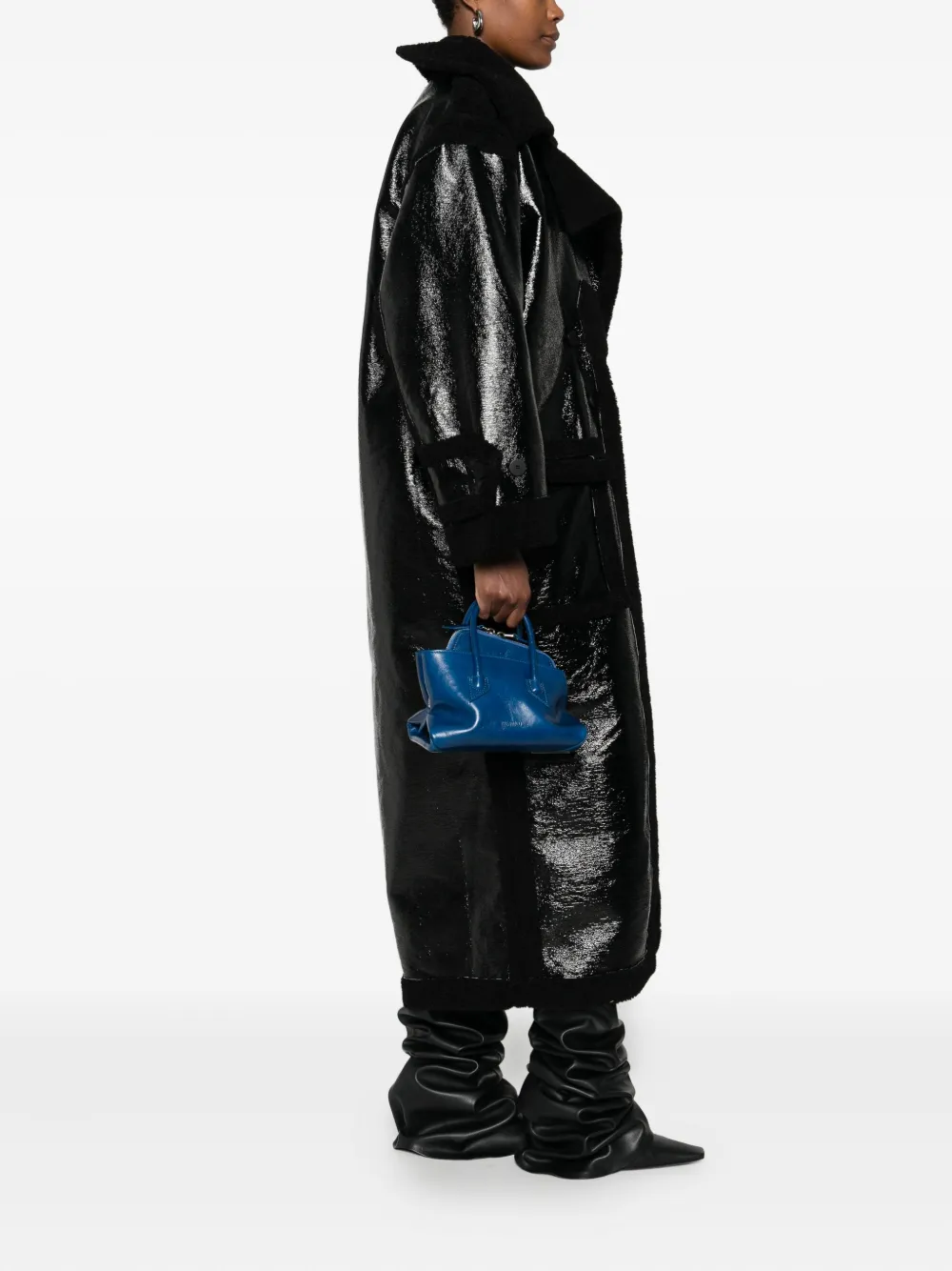 The Attico Leren shopper - Blauw