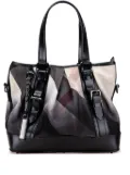 Burberry Pre-Owned 2000-2017 Mega Check Canvas Lowry satchel - Black