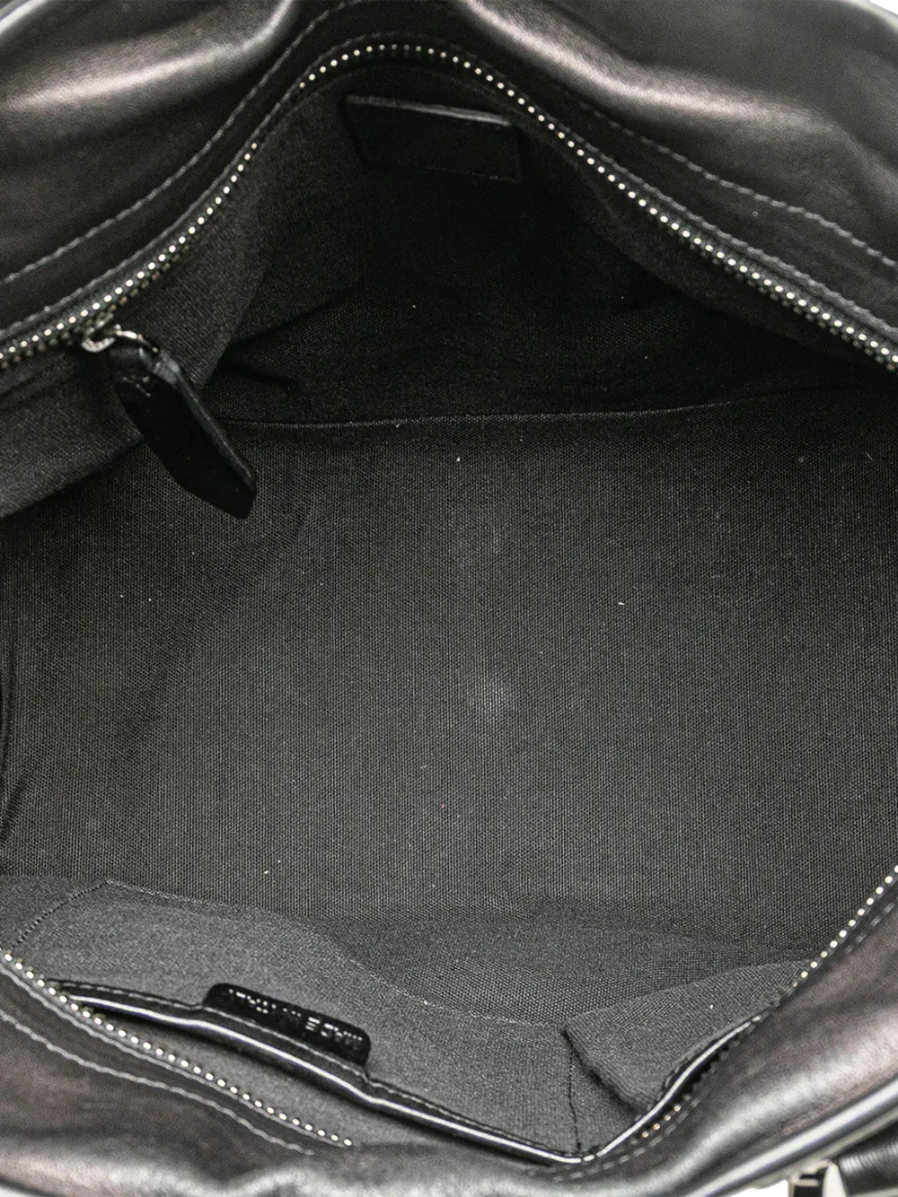 Pre-owned Burberry 2000-2017 Mega Check Canvas Lowry Satchel In Black