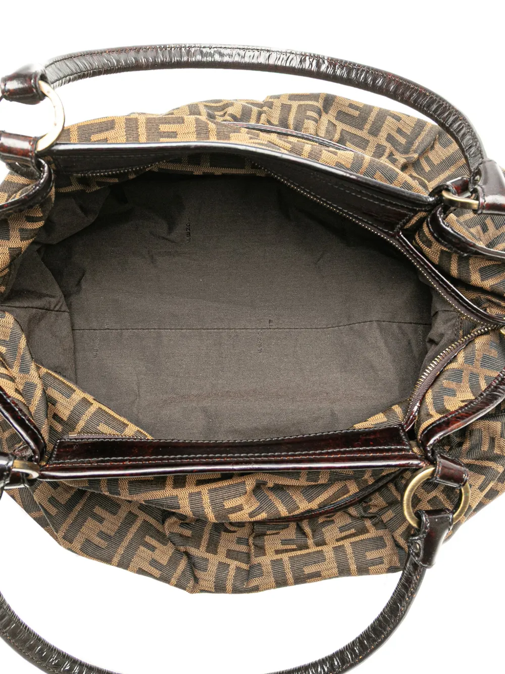 Pre-owned Fendi 2000-2010 Large Zucca Canvas Chef Shoulder Bag In Brown