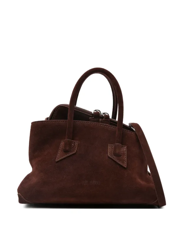 The Attico La Passeggiata Mini Top Handle Bag in Brown