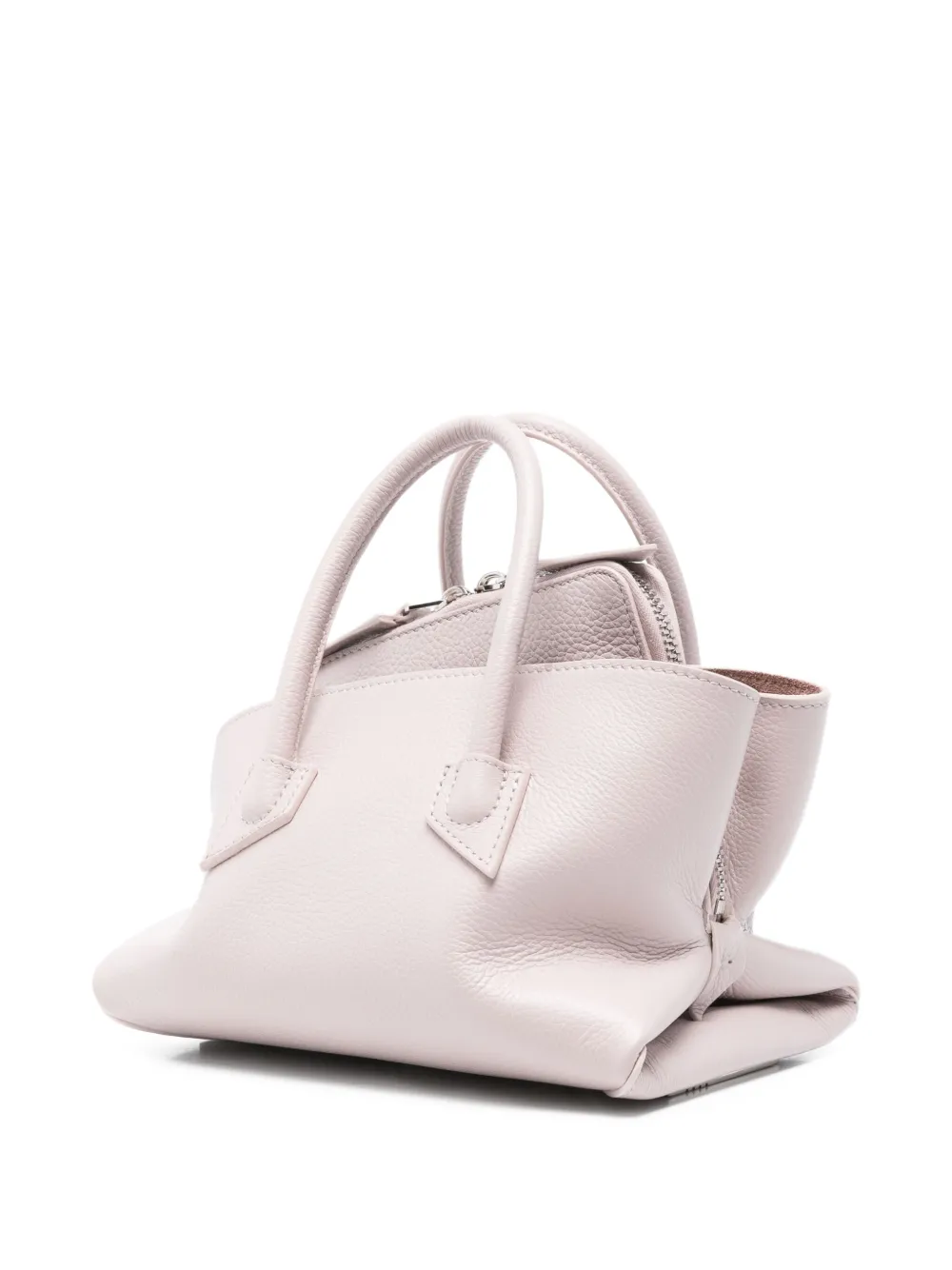 The Attico Leren shopper Roze