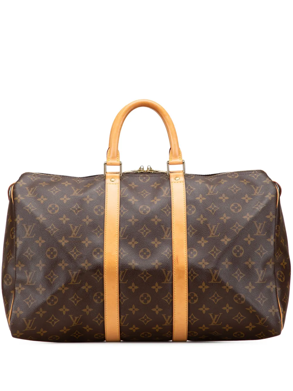 Pre-owned Louis Vuitton 1999 Monogram Keepall 45 Travel Bag In Brown
