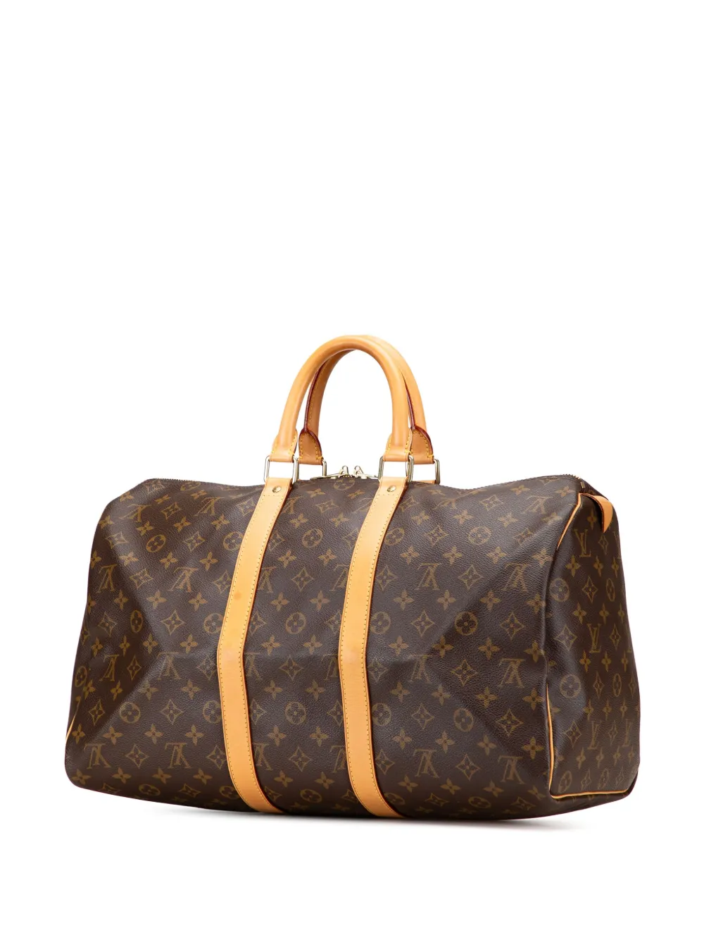 Pre-owned Louis Vuitton 1999 Monogram Keepall 45 Travel Bag In Brown