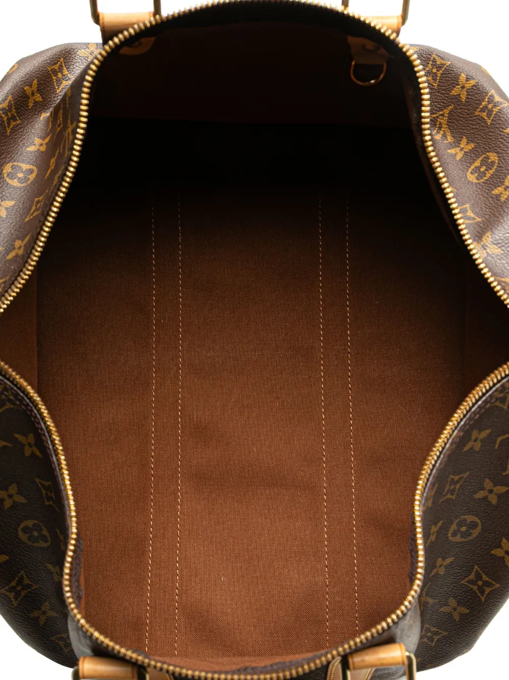 Pre-owned Louis Vuitton 1999 Monogram Keepall 45 Travel Bag In Brown