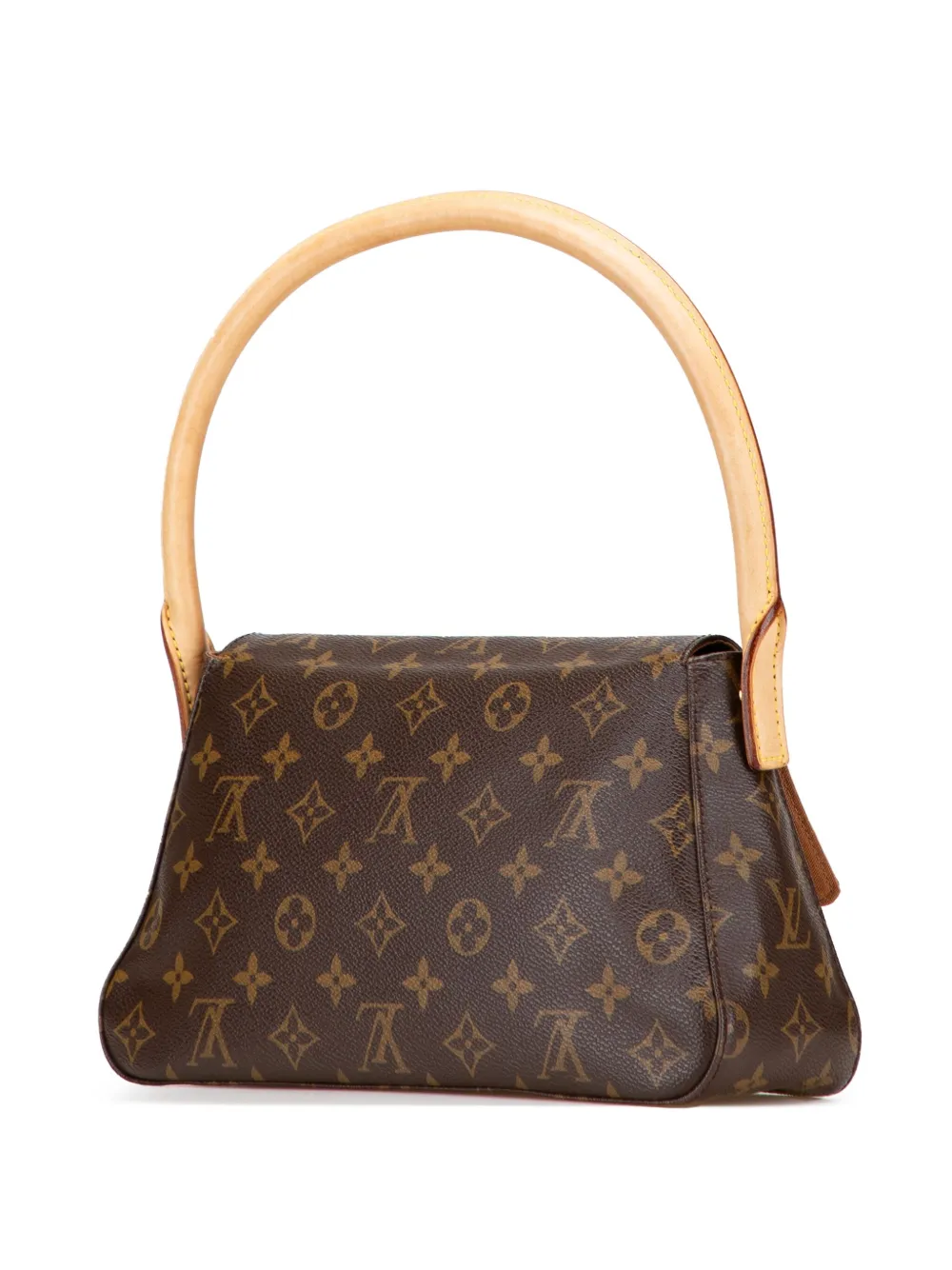 Pre-owned Louis Vuitton 2002 Monogram Mini Looping Shoulder Bag In Brown