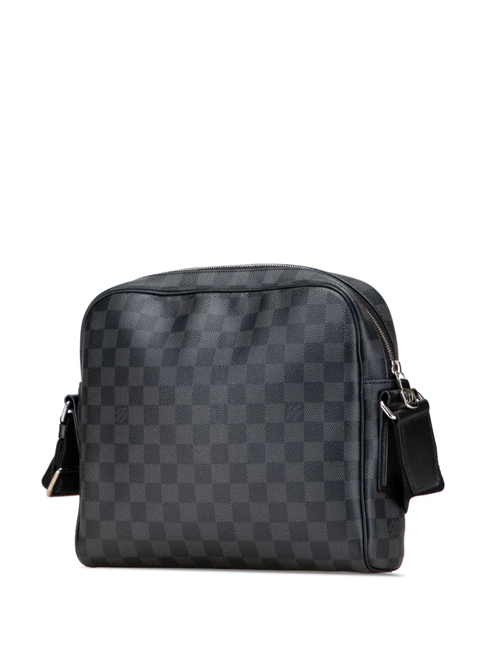 Pre-owned Louis Vuitton 2018 Damier Graphite Dayton Reporter Pm Crossbody Bag In Black
