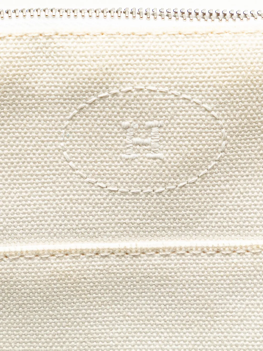 Pre-owned Hermes 1990-2010 Toile Bolide Trousse De Voyage Pm Pouch In White
