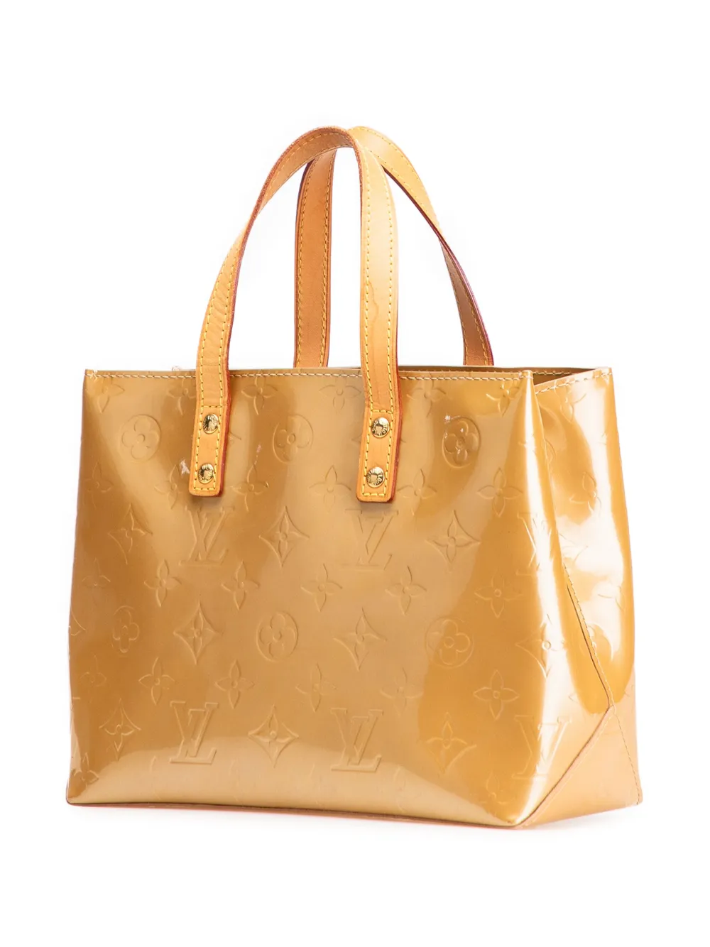 Pre-owned Louis Vuitton 2006 Monogram Vernis Reade Pm Handbag In Brown