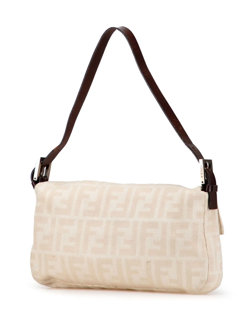 Pre-owned Fendi 20th Century Zucca Canvas Baguette Shoulder Bag In Brown