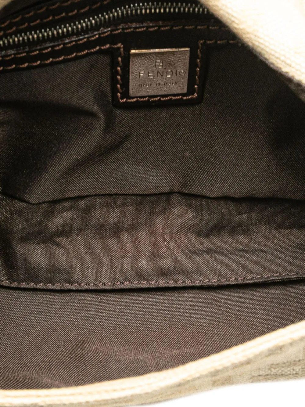 Pre-owned Fendi 20th Century Zucca Canvas Baguette Shoulder Bag In Brown