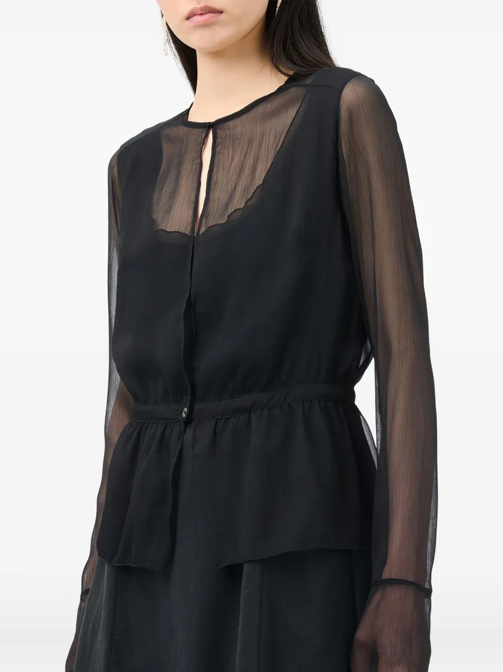 OUR LEGACY Blouse met peplum afwerking Zwart