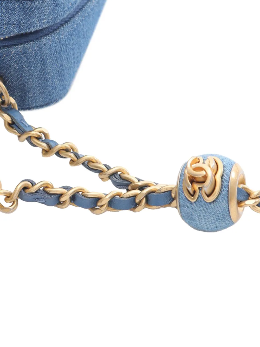 CHANEL Pre-Owned 2021 Quilted Denim Pearl Crush Camera Bag crossbody bag | Pre-Owned | Image 2