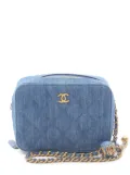 CHANEL Pre-Owned 2021 Quilted Denim Pearl Crush Camera Bag crossbody bag - Blue